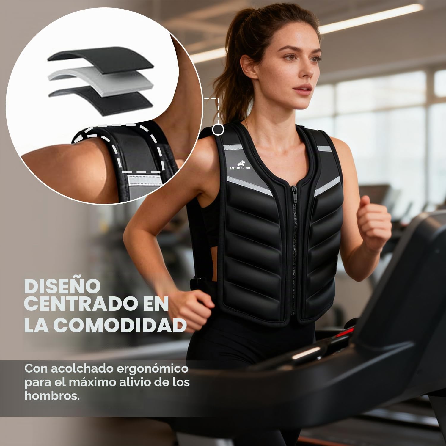 RHINOSPORT Chaleco con peso de 4,5kg 6,8kg 9,1kg para hombres y mujeres, chaleco de fitness con tiras reflectantes y bolsa de brazalete para entrenamiento de fuerza