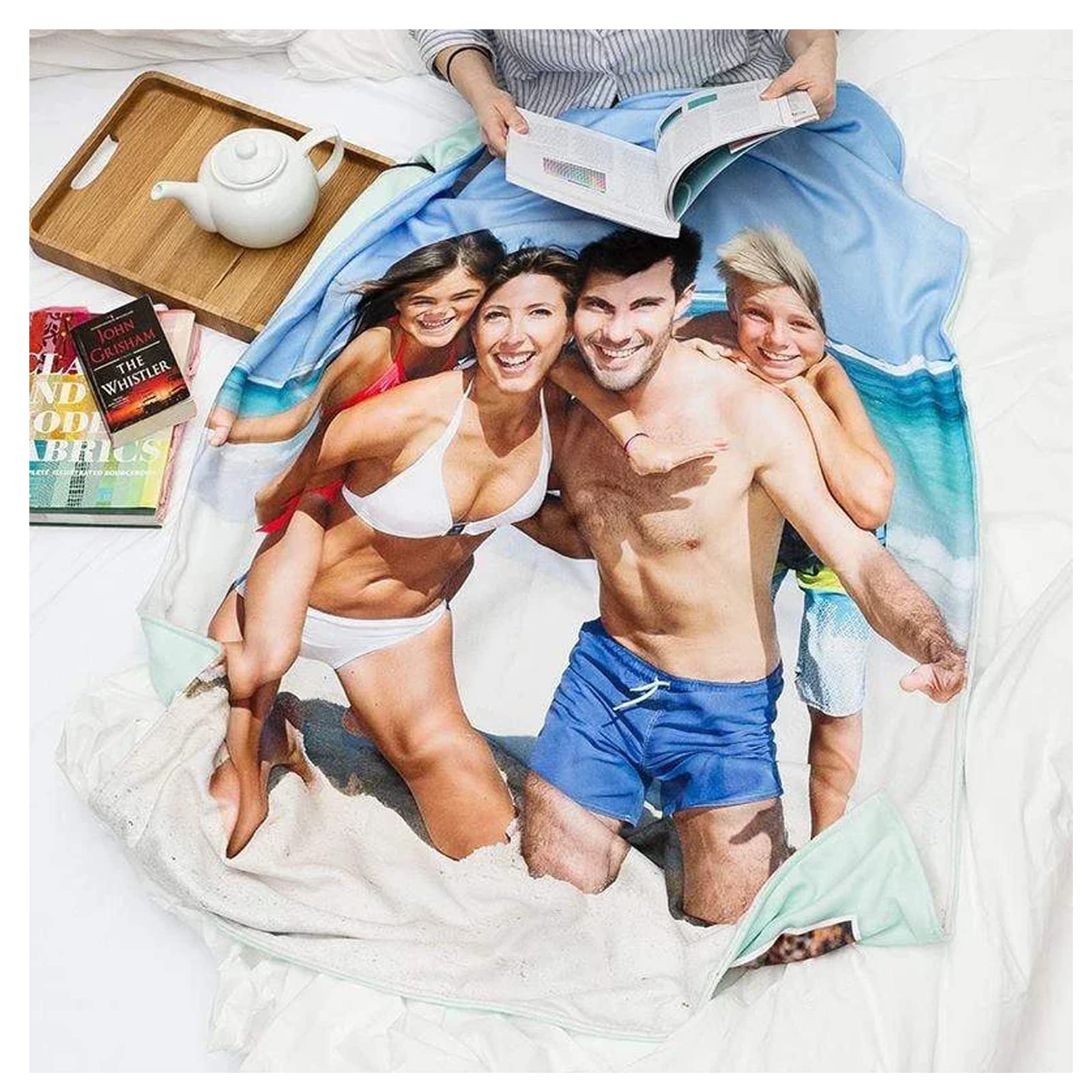 BOME Manta personalizable con fotos, manta personalizada con fotos, mantas personalizadas con fotos, mantas para adultos y niños, día de la madre, Navidad (150 x 220 cm)