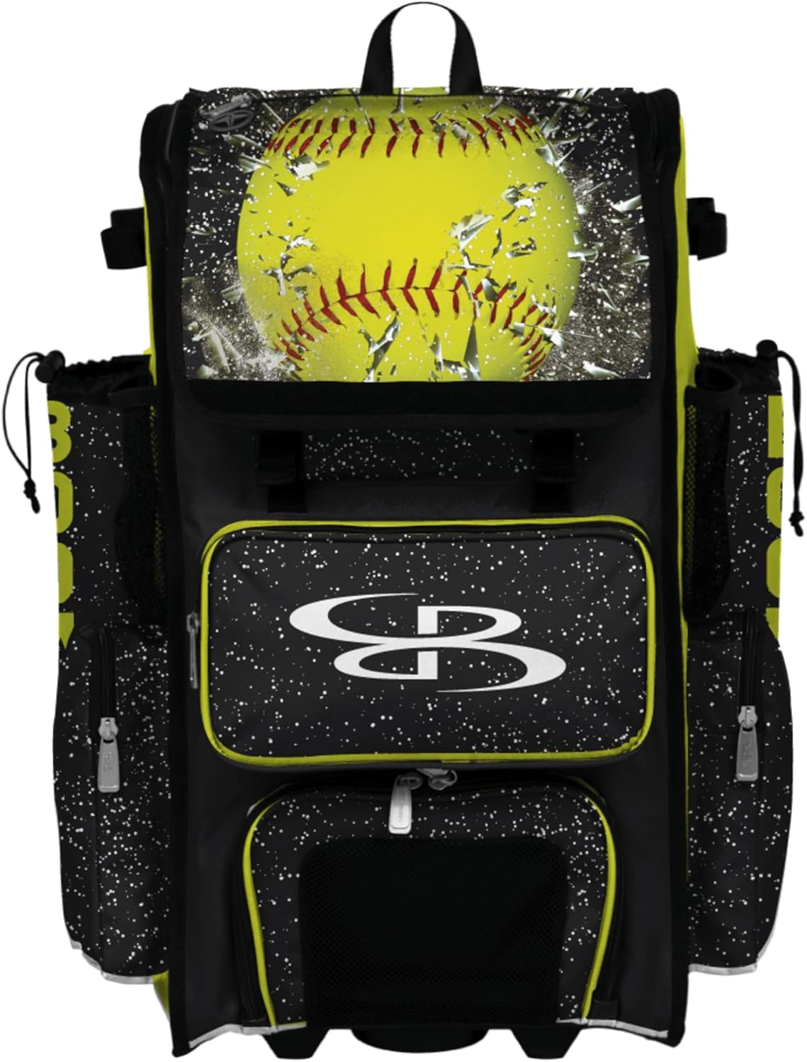 Boombah Superpack Hybrid Rolling Bat Bag - Wheeled & Backpack Version - Softball Highlight - Multiple Color Options