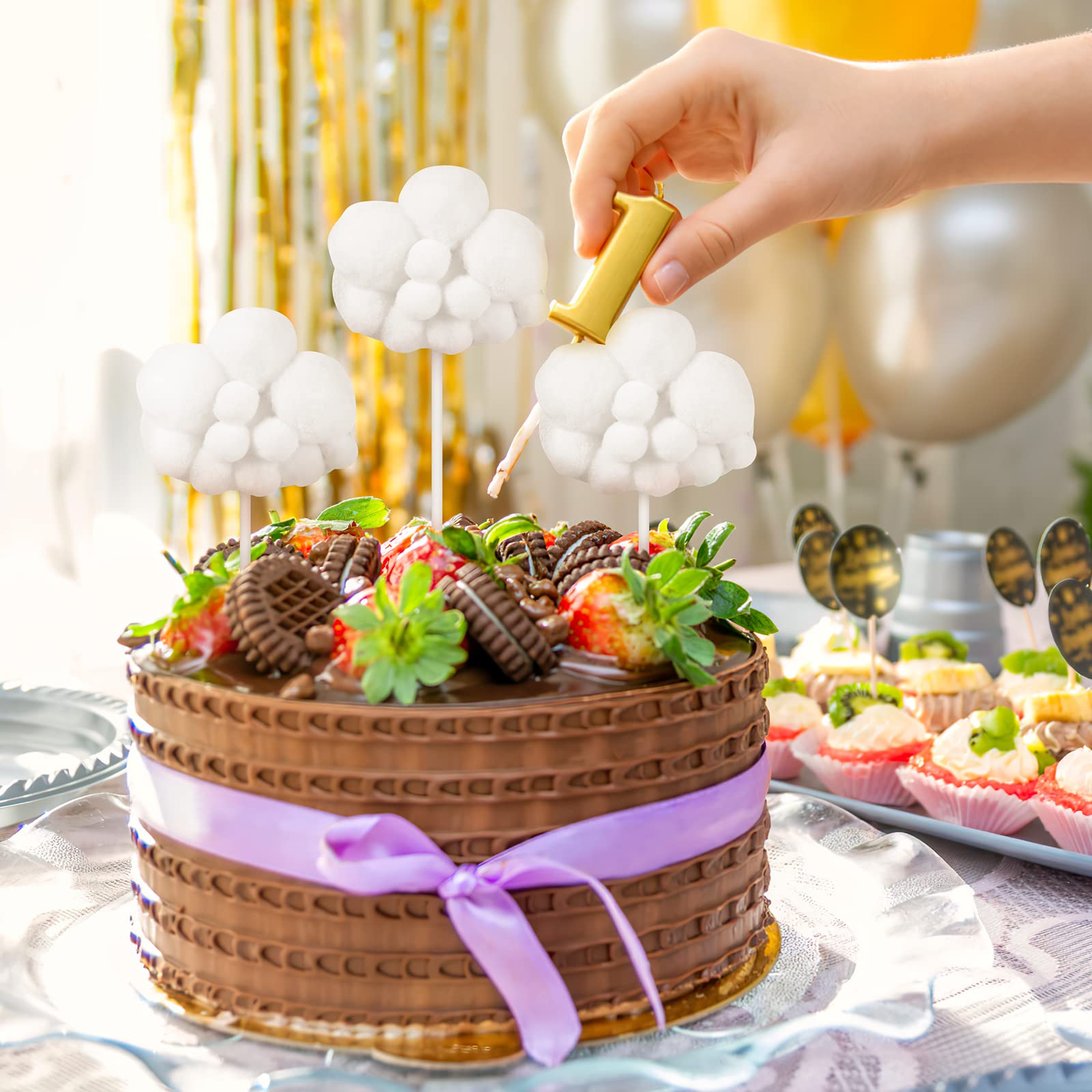 Set Décoration Gâteau Ballons étoiles Décoration Gâteau Ours En Peluche Vert - Kit Anniversaire 1 An - Montgolfière, étoiles, Nuages - Fête Bébé Décoration Fête Prénatale Ours