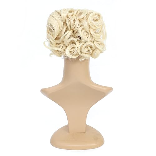 Miniatura 6 de SWACC Extensión de moño de cabello rizado corto y desordenado, fácil de estirar, peines para el cabello, extensión de cola de caballo con clip,