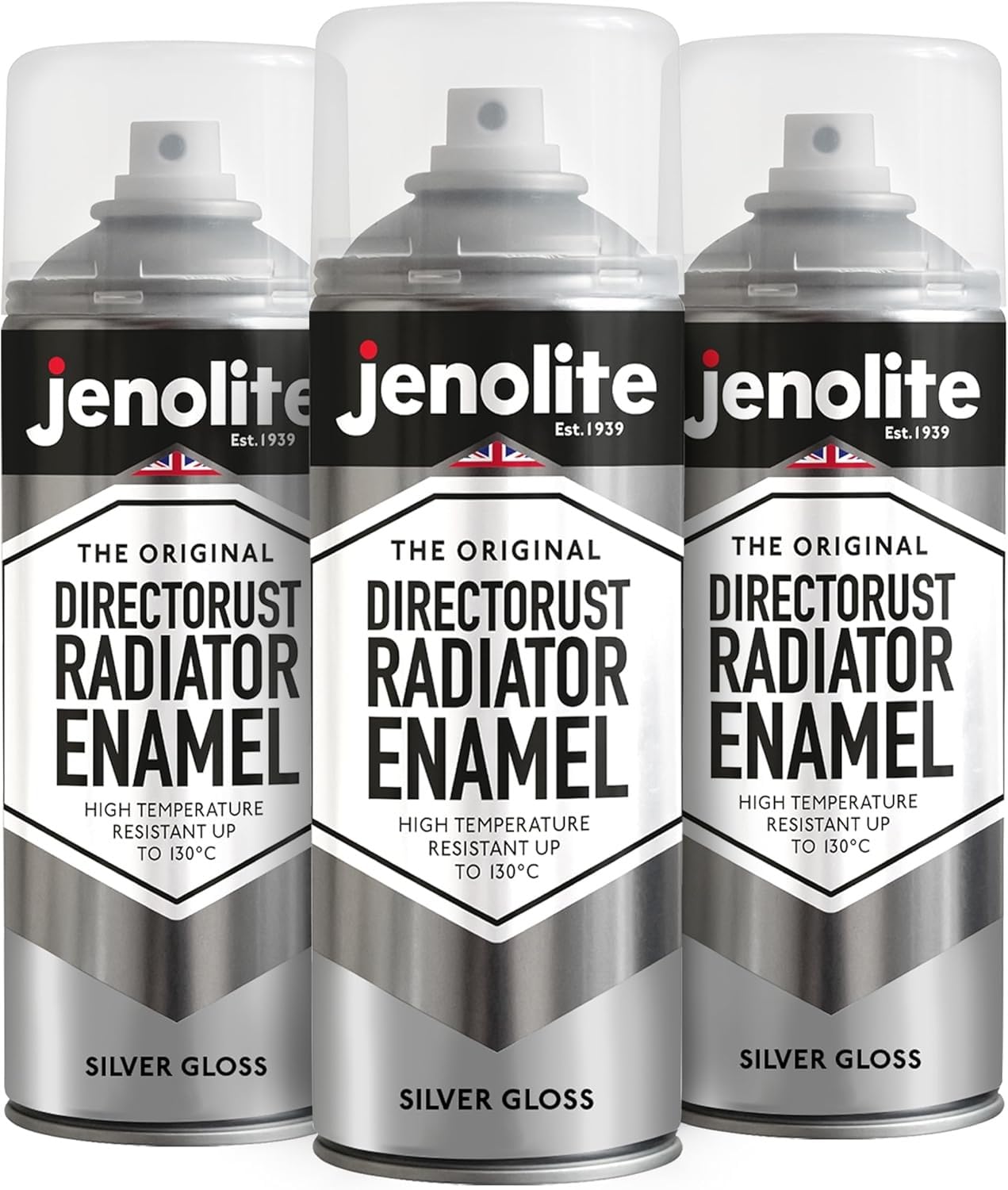 Jenolite Directorust Radiator Enamel PaintSilver Gloss400Ml Spray Can3-Pack from B&Q