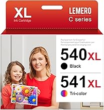 2 LEMERO Remanufactured High Yield Ink Cartridges for Canon PG-540XL CL-541XL for Canon Pixma MG2150 MG2250 MG3150 MG3250 MG3550 MG4150 MG4250 MX375 MX395 MX435 MX455 MX515 MX525,Black Multicolor