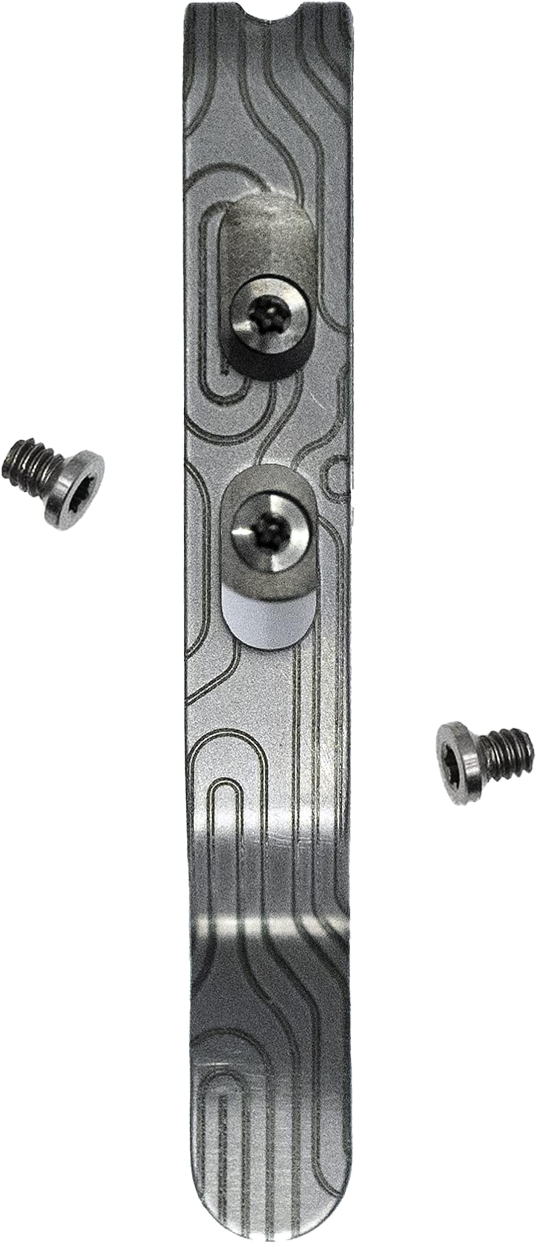 Donk! Pocket Clip for Leatherman Free P & T Series, ARC, Bond and Curl Multi-tools | Titanium TC4 - Matte | Titanium Screws | 5 Custom Designs - ‘Norwegian Wood Matte’
