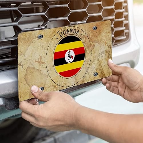 Miniatura 3 de Placa delantera de bandera de Uganda con bandera nacional de Uganda decorativa para automóvil de 6 x 12 pulgadas, recuerdo de la ciudad de Uganda,