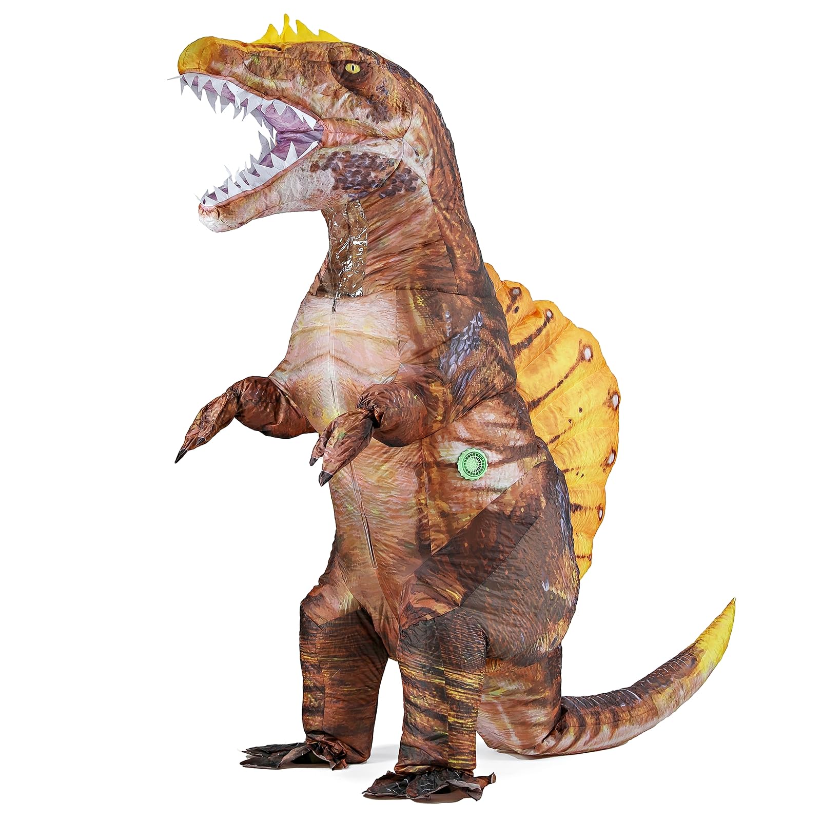 Disfraz de dinosaurio para adultos, disfraz inflable de Spinosaurus, disfraz de Halloween, carnaval, fiesta de cosplay (color marrón)