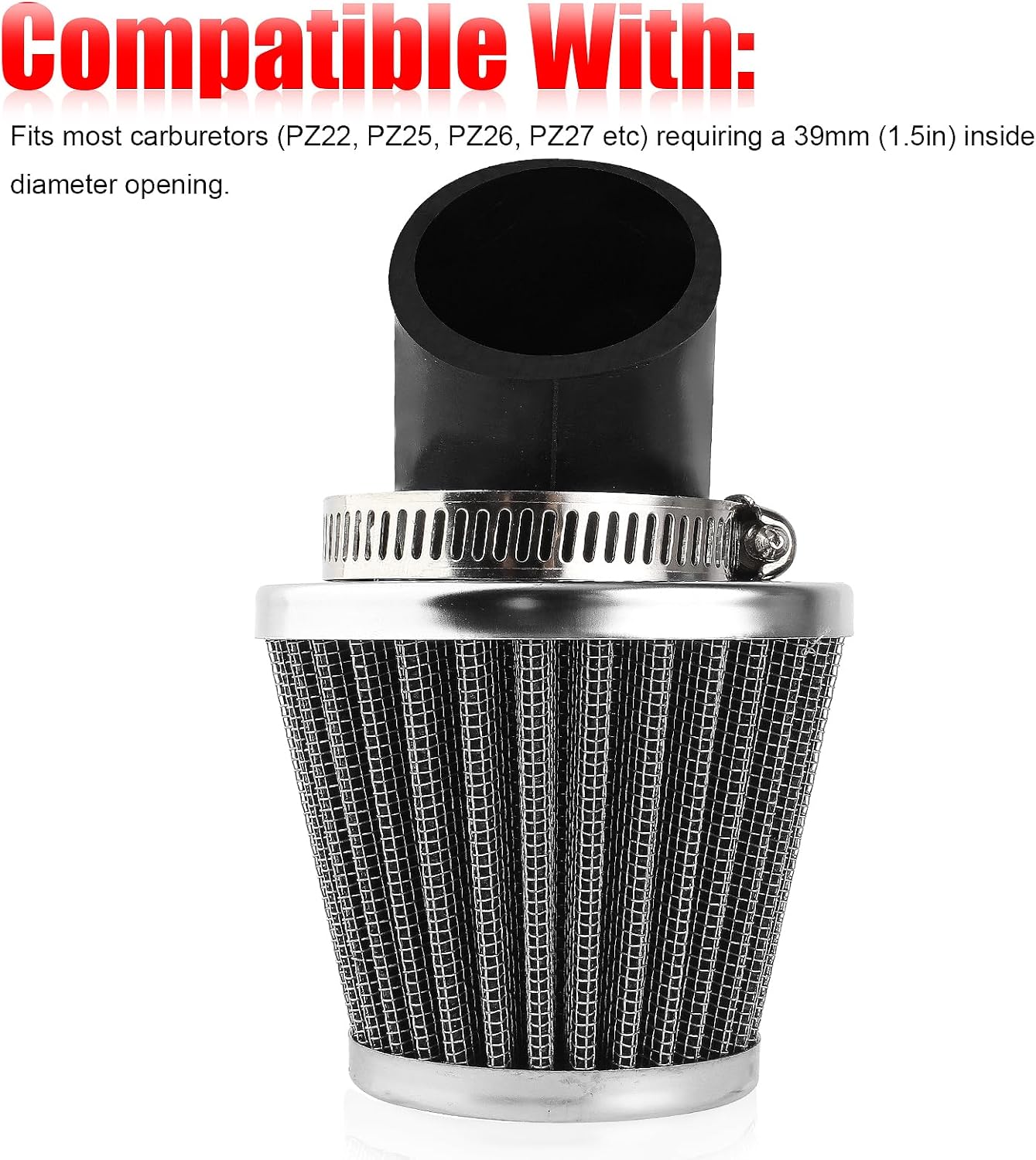 Filter 1.5inch 38mm 39mm 40mm 45 Degree Angled for 50cc 70cc 90cc 110cc 125cc 150cc 200cc ATV Quad Scooter Go Kart Moped Pit Dirt Pocket Mini Bike GY6 Pack of 3