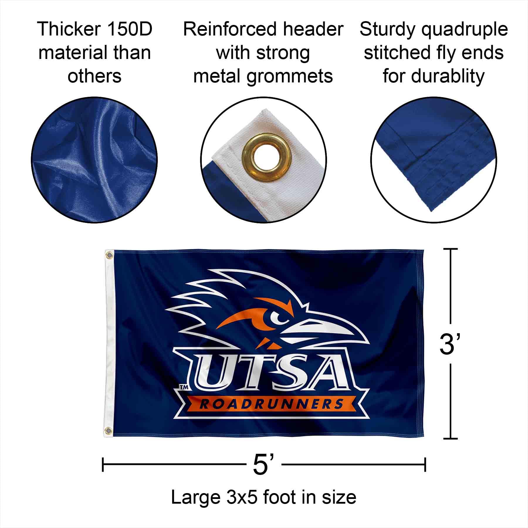 UTSA Roadrunners House Flag – Officially Licensed 30x40 Inch Texas San Antonio Banner