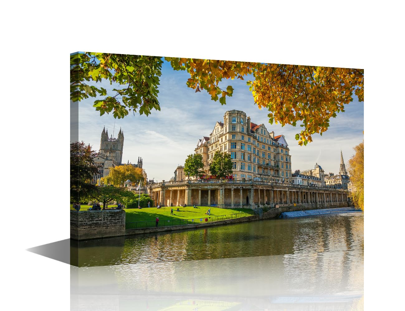 Bath City England Wall Art - Bedroom Decor 1 Panel Canvas Artwork for Living Room - Giclee Framed Ready to Hang Posters and Prints (12''W x 18''H) — image 1