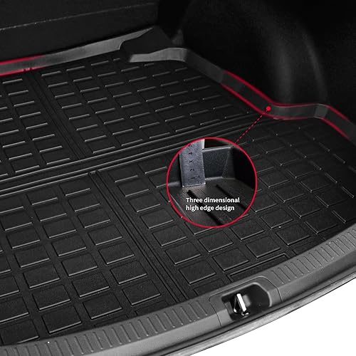 Miniatura 4 de Yonugli Juego de alfombrillas para Nissan Altima 2013-2018 y forro de carga para maletero para todo tipo de clima, tapete de goma TPE negro (para