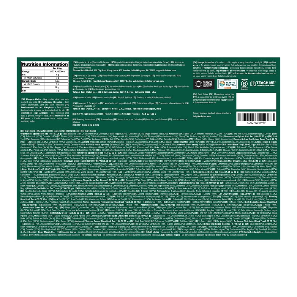 VAHDAM, Set de regalo de té de Año Nuevo | 24 tés sueltos en caja de regalo de lujo – 500g | Regalos de té Año Nuevo para mujeres y hombres 2026