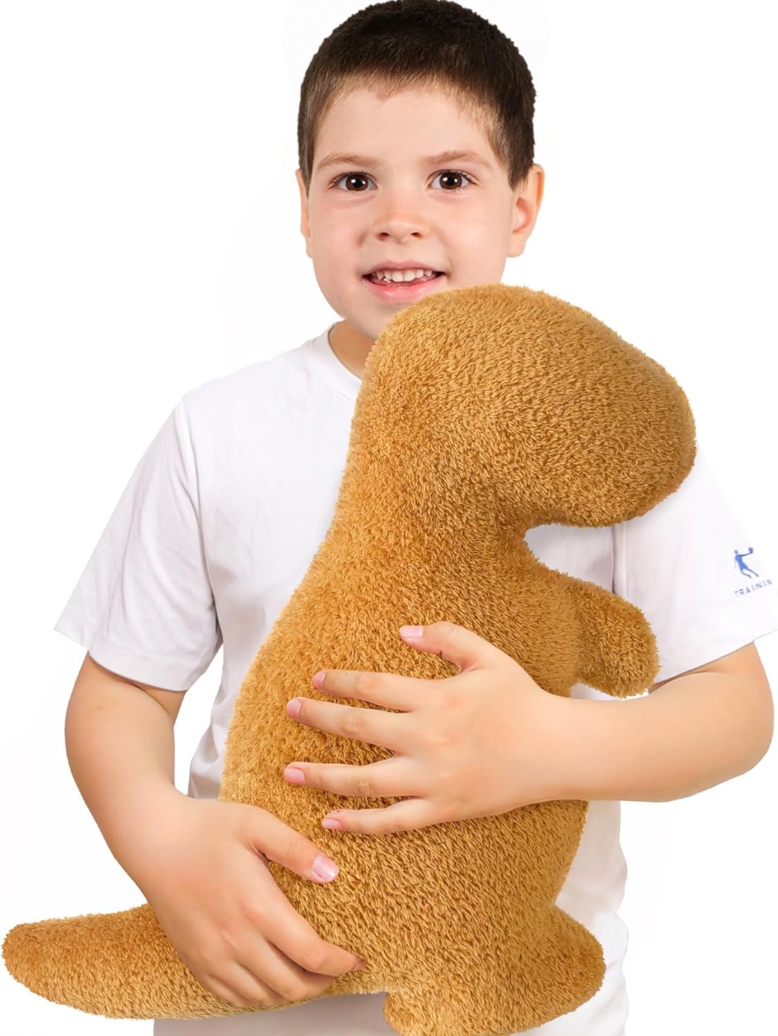 Dino Nugget Pillow with Chocolate Dino Pillow Plush for Birthday Gifts, Chicken Dinosaur Nuggets Plush Pillow Funny Gifts for Boys Girls, Dinosaur Stuffed Animals (Large, 3Pcs)