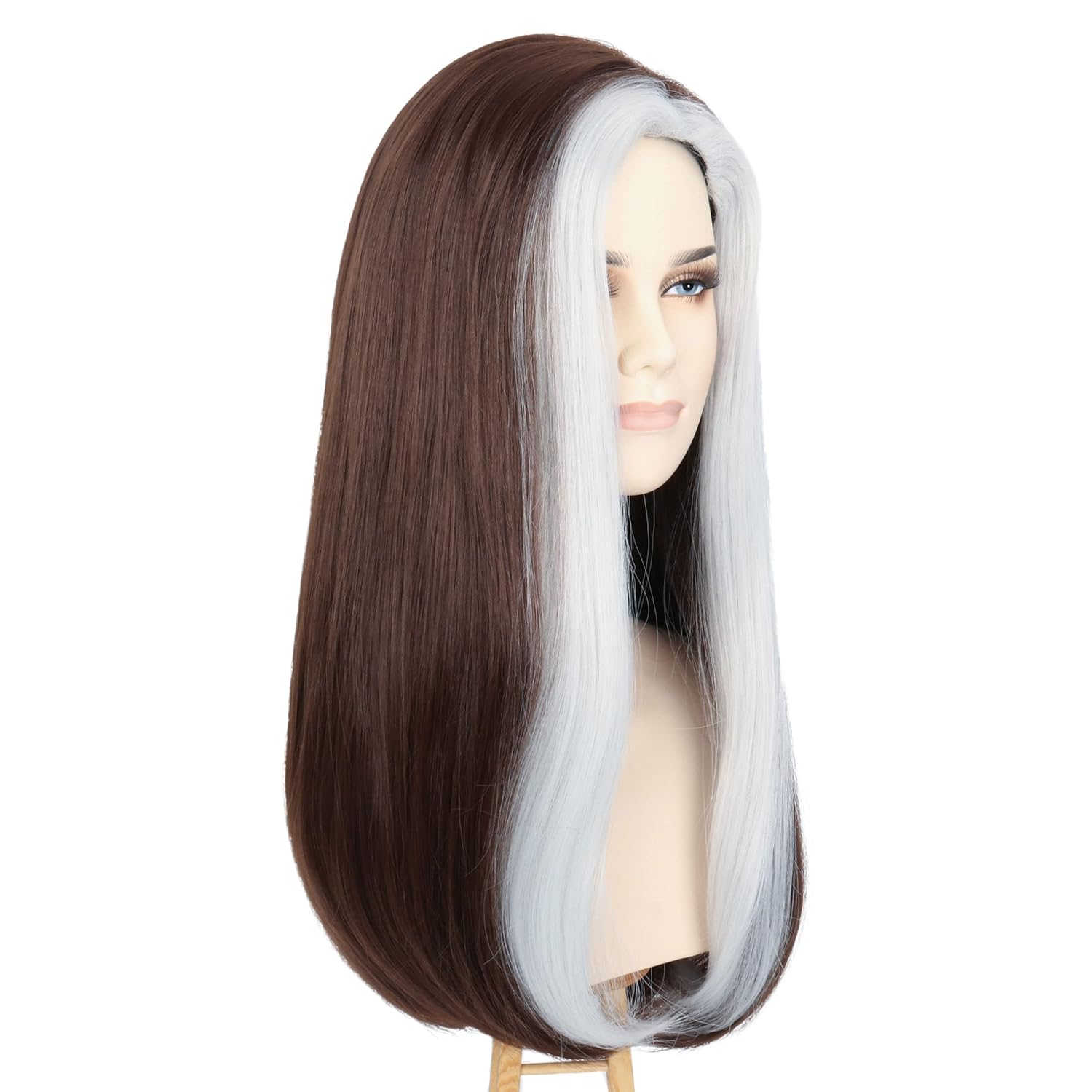 Miss U Hair Long Wavy Women Brown Silver Party Hair Halloween Costume Cosplay Wig - Image 4