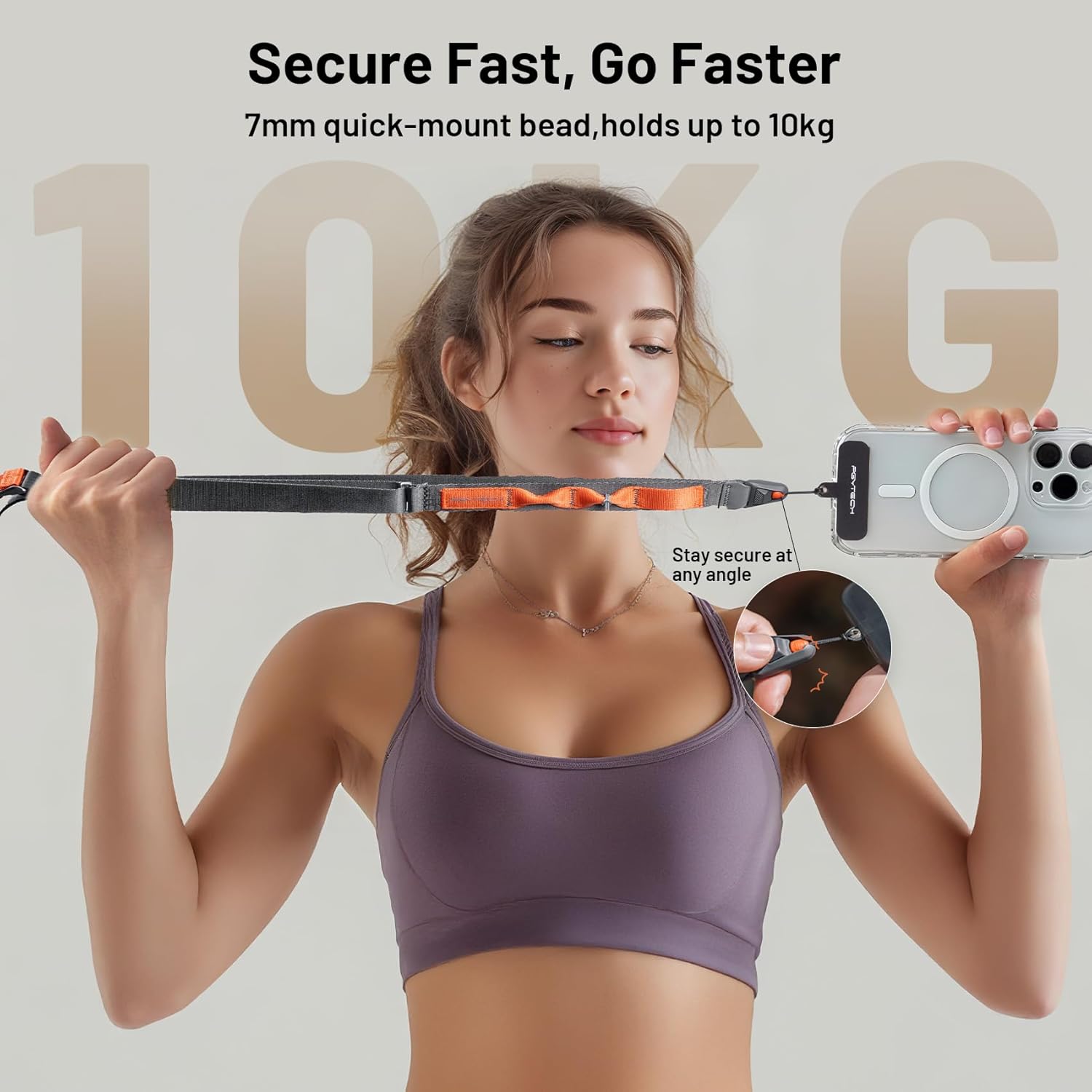 PGYTECH LinkGo Phone Lanyard Crossbody, Anti Theft Quick Release, Adjustable Phone Strap with Lens Cloth for Travel, Daily