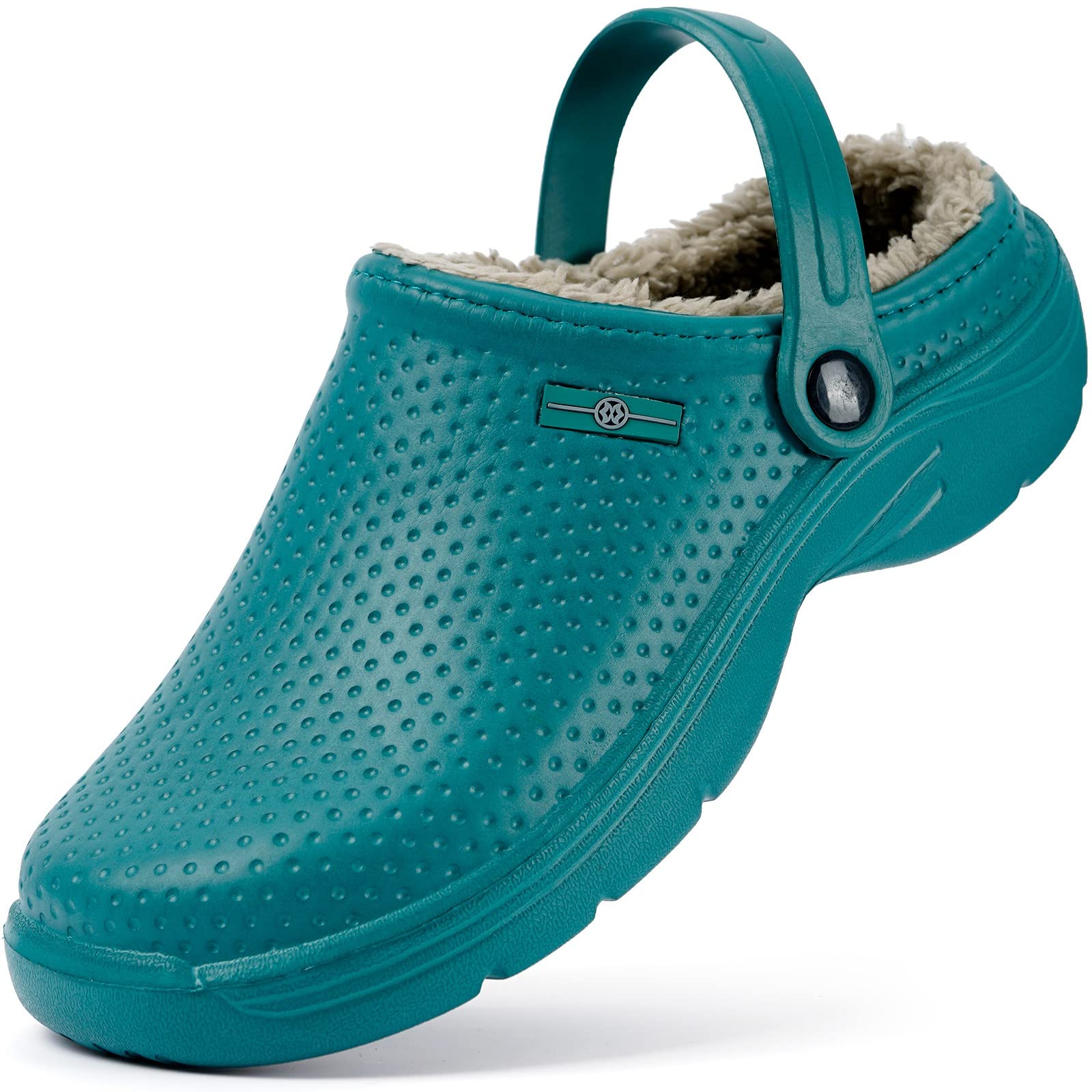 Hsyooes Zuecos para Mujer de Invierno para jardín, Zapatillas Forradas para Hombre, Impermeables, de Felpa, Ligeros, Zuecos cálidos de EVA