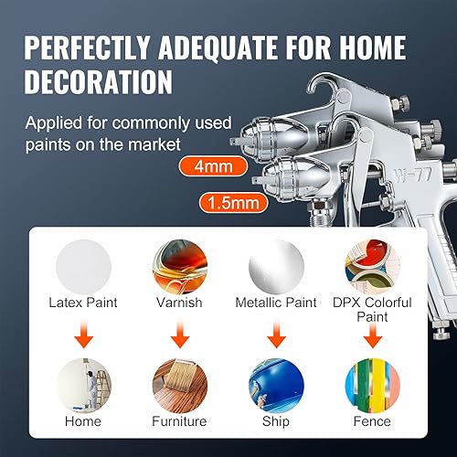 Miniatura 3 de VEVOR - Tanque de presión de pintura en aerosol, depósito a presión de pintura de aire, de 10 L  2,5 galones, 1,5 mm + 4 mm, dos boquillas, dos
