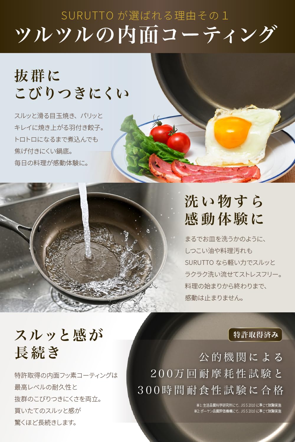 Amazon | 【スルッと 長持ち 】 SURUTTO フライパン 26cm IH ガス対応