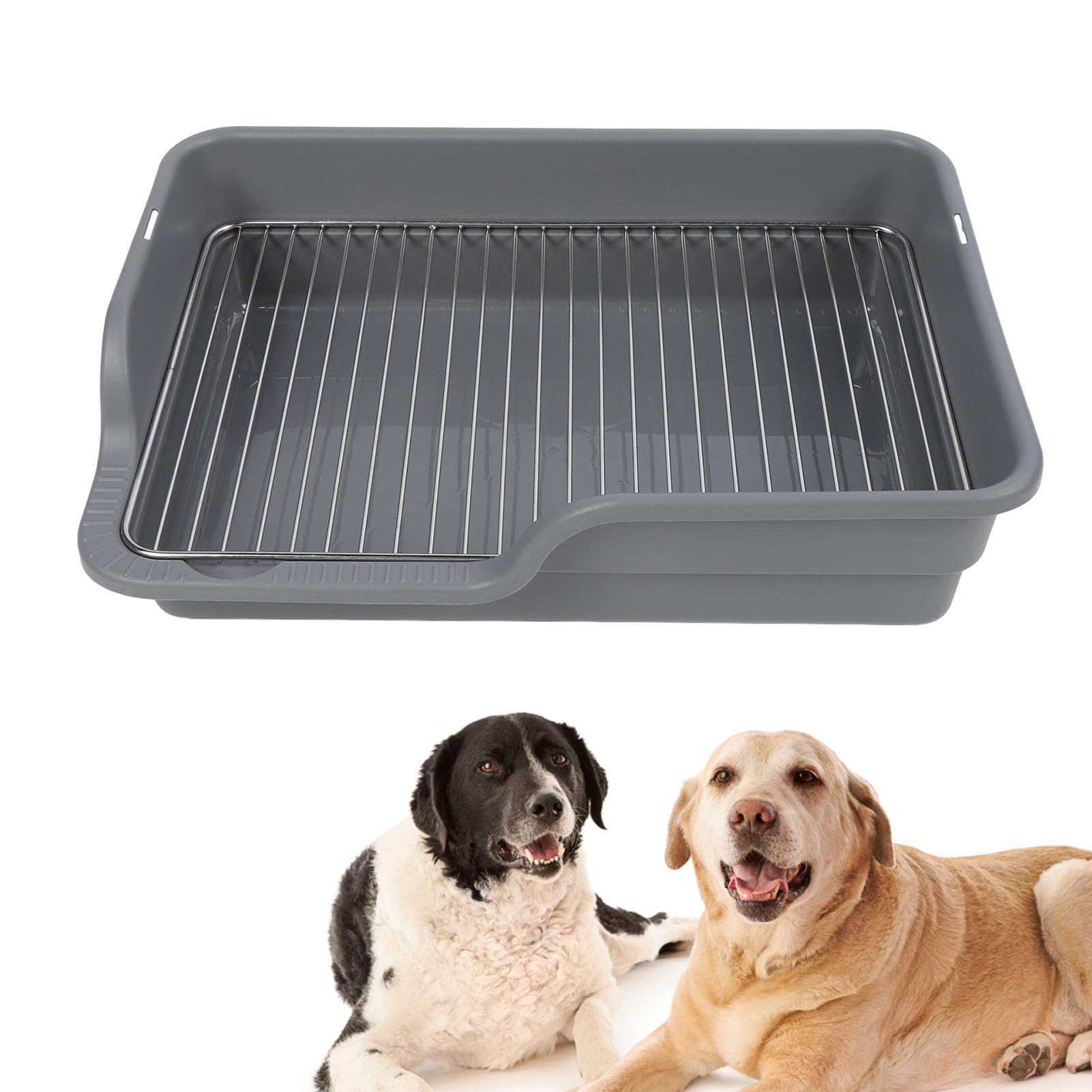 Little Wolves Puppy Potty Tray Essentials, 19×13 Reusable Heavy Duty Tray Dog Pee Pads, Housebreaking Supplies, Pet Products & More for Dogs & Small Pets (Grey)