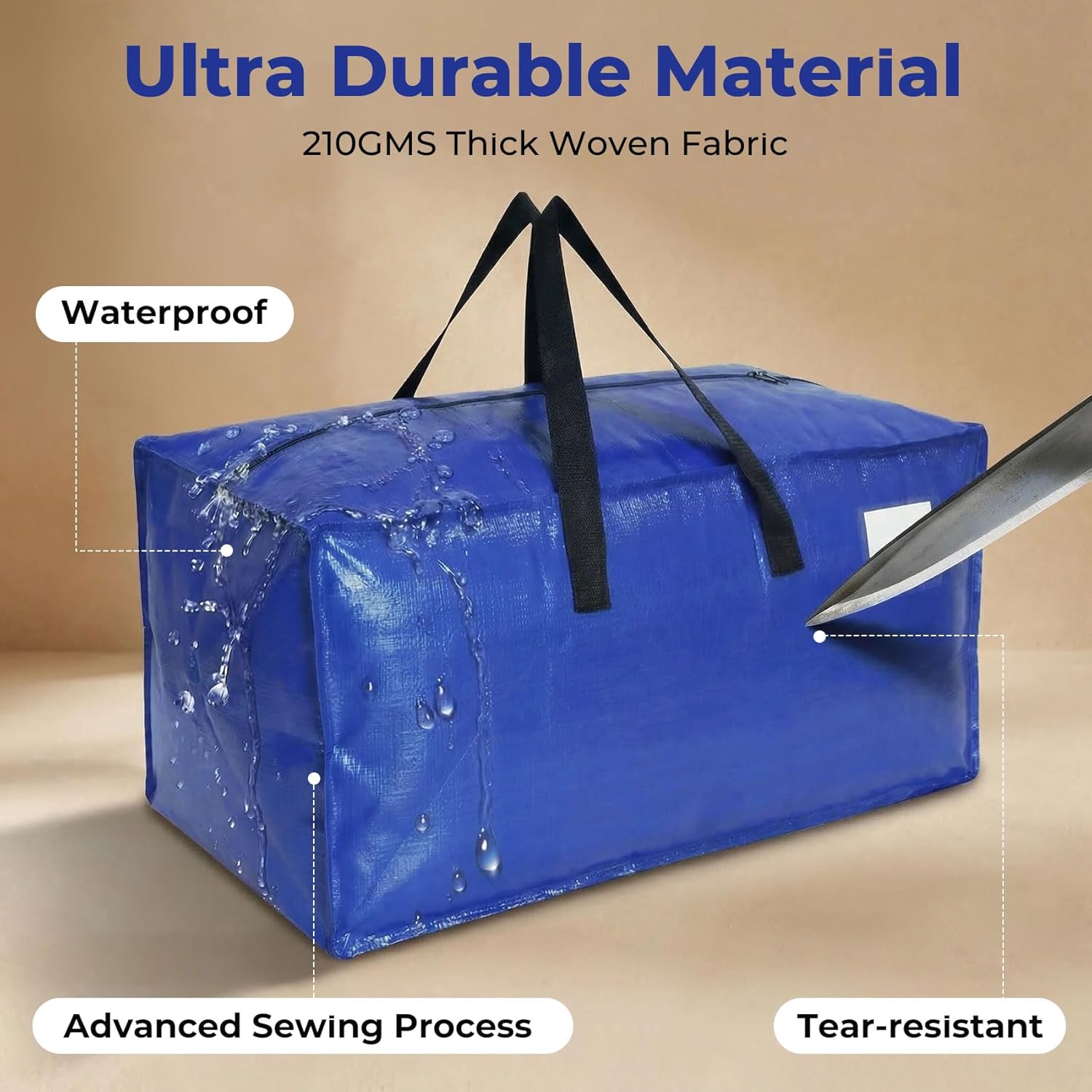 MAKEIN 6-Pack Moving Bags Heavy Duty Extra Large with Reinforced Handle, Backpack Straps and Sturdy Zippers – Space Saving Reusable Storage Bags Alternative to Boxes for College Dorm Moving Essentials