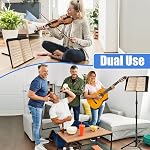 70" Support de partition avec support de lumière et de téléphone, Support de musique pour partition haute stabilité, réglable en hauteur Support de feuille de musique portable avec sac de transport(33-70inch,Plaque sans trou)
