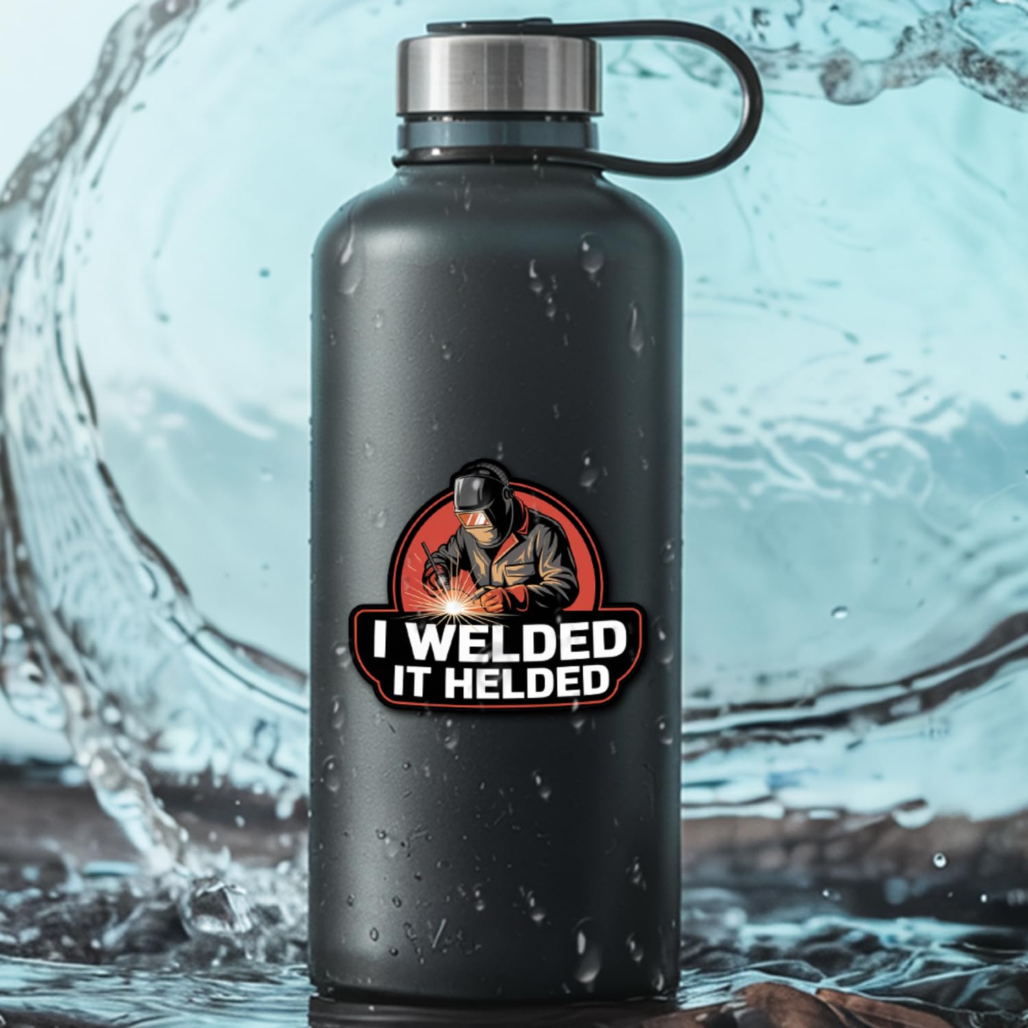Adesivi in vinile con scritta "I Welded It Helded", con scritta "I Welded It Helded", impermeabili, per colletto, cappa, casco, cassetta degli attrezzi, computer portatile, bottiglia d'acqua