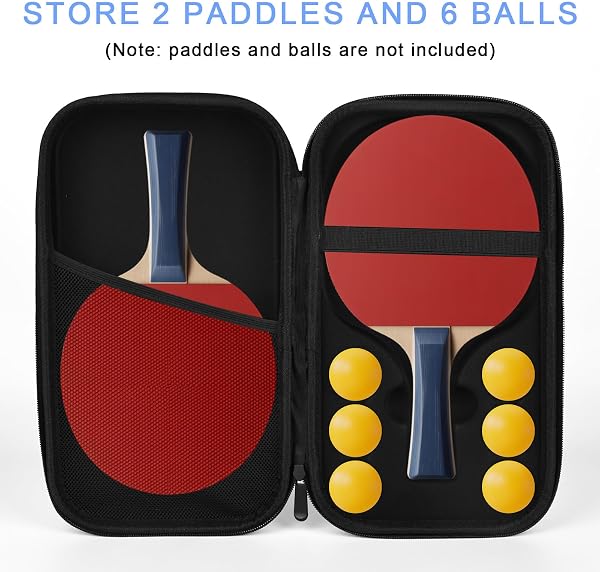 YYTECH Housse Raquette Ping Pong, Pochette Raquette Ping Pong avec Rangement Balles Étui pour Raquette Ping Pong de Tennis de Table Convient pour 1 Pagaies et 6 Balles (Étui Uniquement) - 5