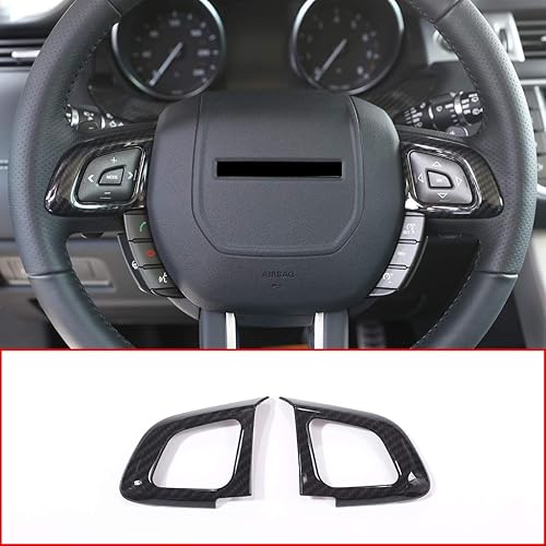 Miniatura 2 de CHEYA Marco de botón de volante de coche estilo fibra de carbono ABS para Land Rover Range Rover Evoque 2012-2017 modificación interior del coche