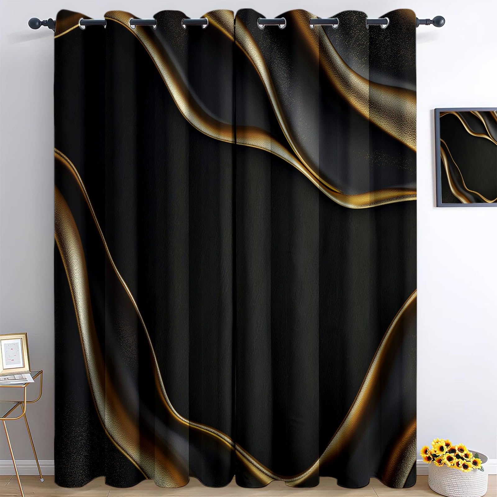 Rideaux occultants L140 x H225 cm avec isolation anti-froid à œillets