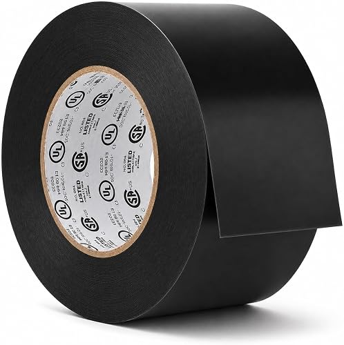GGR Supplies EL7566-AW Professional Grade Black PVC Electrical Tape, 2 Inch x 66 Feet, 8 Mil, UL/CSA/CE Listed, 600V Flame-Retardant Tape for Wire Insulation, Splicing, Bundling and Maintenance