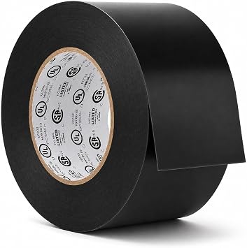 GGR Supplies EL7566-AW Black PVC Electrical Tape, 2 Inch x 66 Feet, 8 Mil