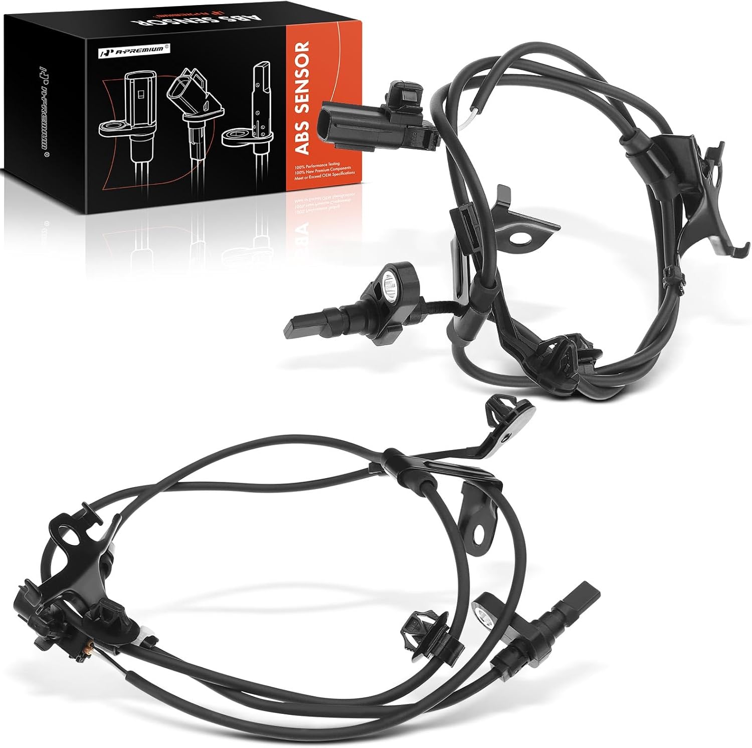 A-Premium ABS Wheel Speed Sensor Compatible with Toyota Models- Prius C 2012/2014-2018 Hatchback - Front Driver and Passenger Side, 2-PC Set, Replace# 89542-52100, 89543-52100