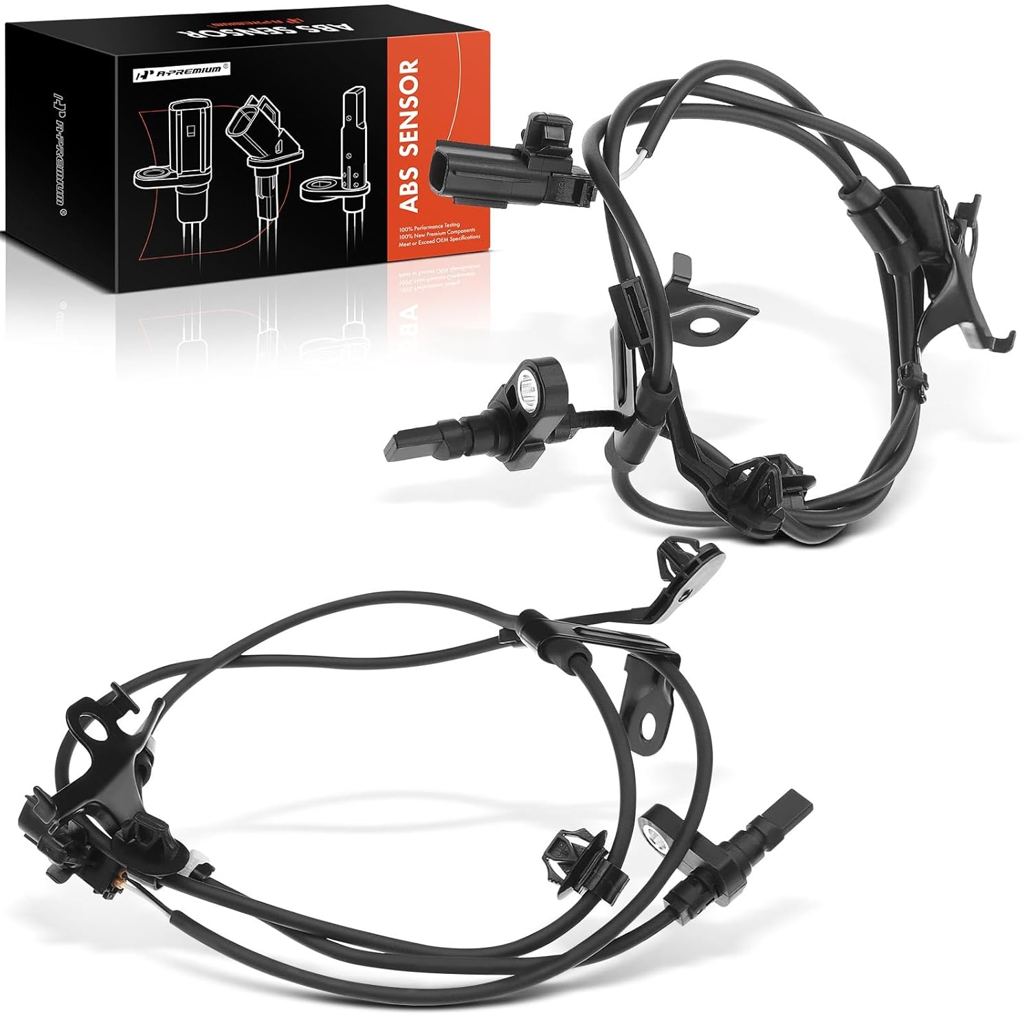 Sensor de Velocidade de Roda ABS A-Premium Compatível com Toyota Prius C 2012-2018 - Conjunto de 2 Peças para Lado do Motorista e Passageiro - Substitui 89542-52100, 89543-52100