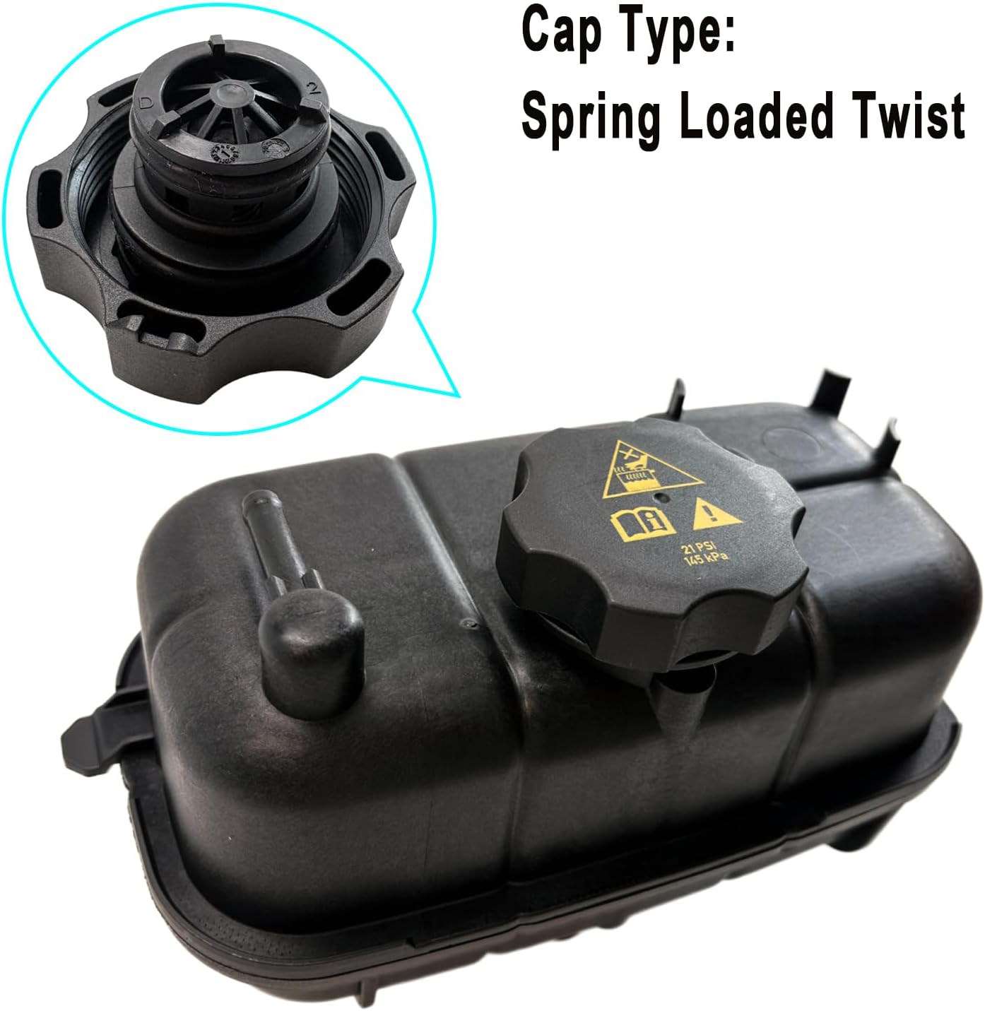 68364312AC Engine Coolant Reservoir Tank with Cap, Compatible with 2018 2019 2020 2021 2022 2023 2024 2025 Jeep Wrangler JL L4 2.0L, Overflow Tank Replaces# 68364312AA, 68364312AB, 68388115AB
