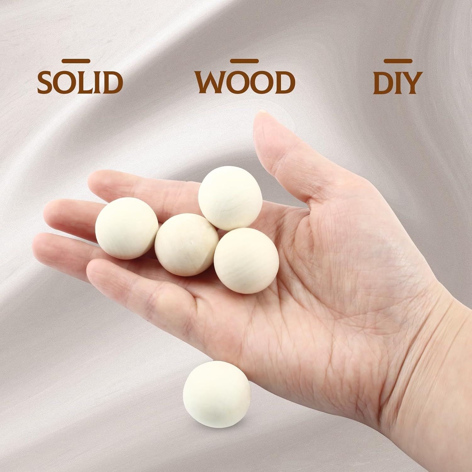 Uenhoy 50 Pcs Wooden Round Ball 1 Inch Unfinished Natural Wood Balls Wooden Spheres for Crafts and DIY Projects - Image 4