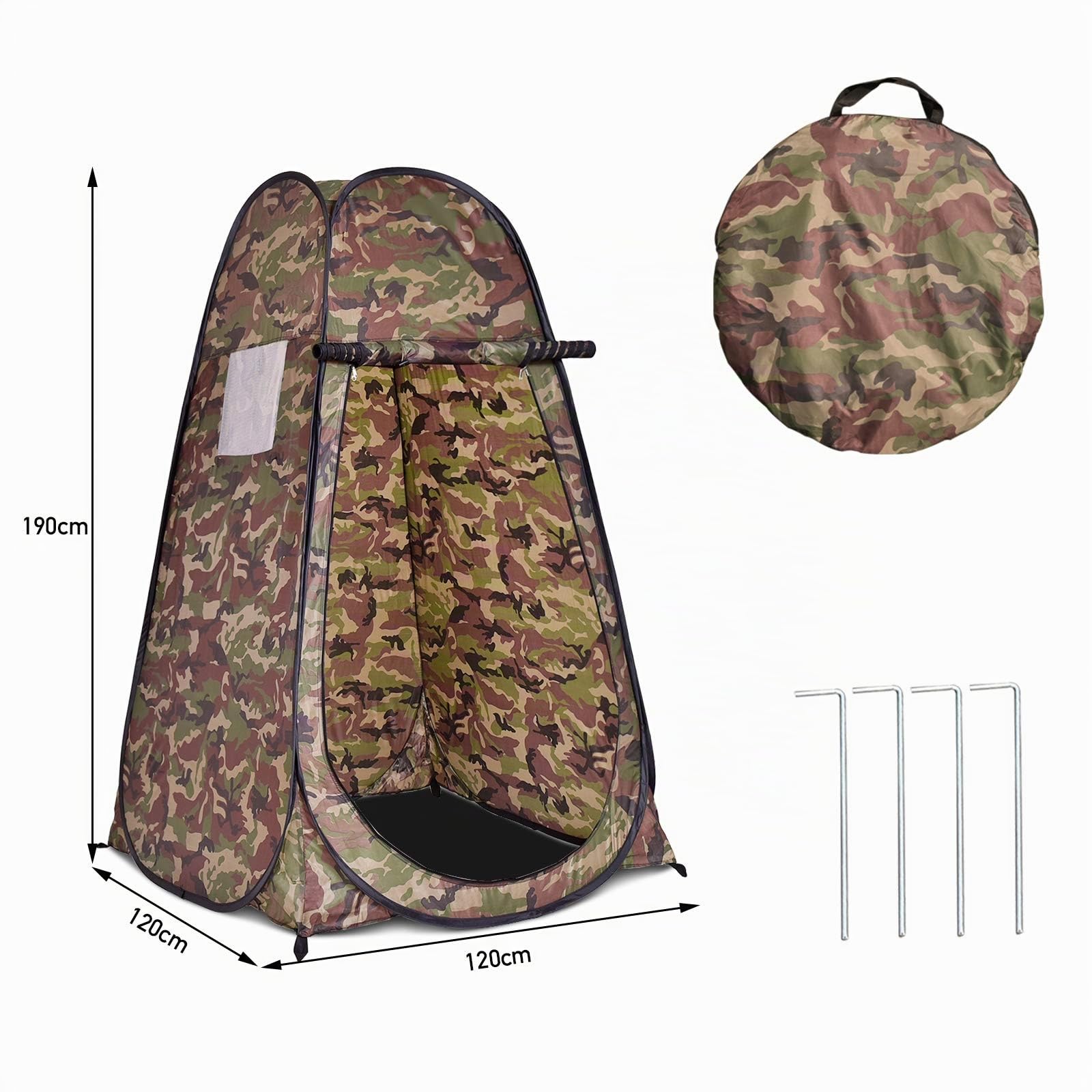 RELAX4LIFE Tente de Douche Instantanée Toilettes Vestiaire pour Camping Pêche Chasse Plage Dimension 120x120x190CM (H x I x L) Deux Couleurs au Choix