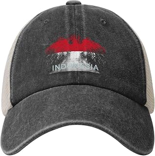 Indonesia Indonesian Flag Baseball Cap Golf Dad Hat Adjustable Classic Truck Hat Cap Men Women Black