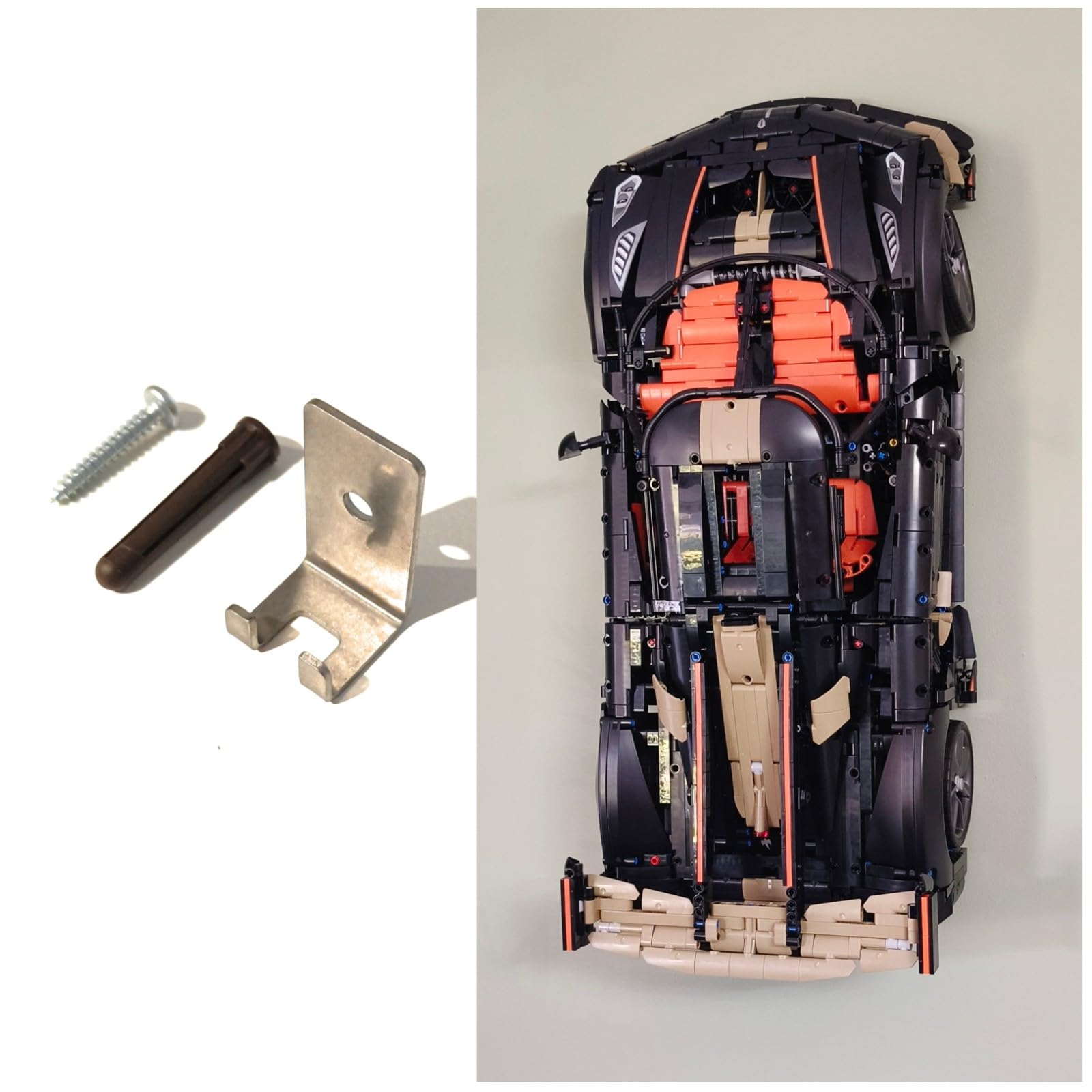 Wall Mount Compatible with Lego Technic Koenigsegg Sadair's Spear 42232 | Display Your Model securely | Heavy Duty Stainless Steel | Car NOT Included
