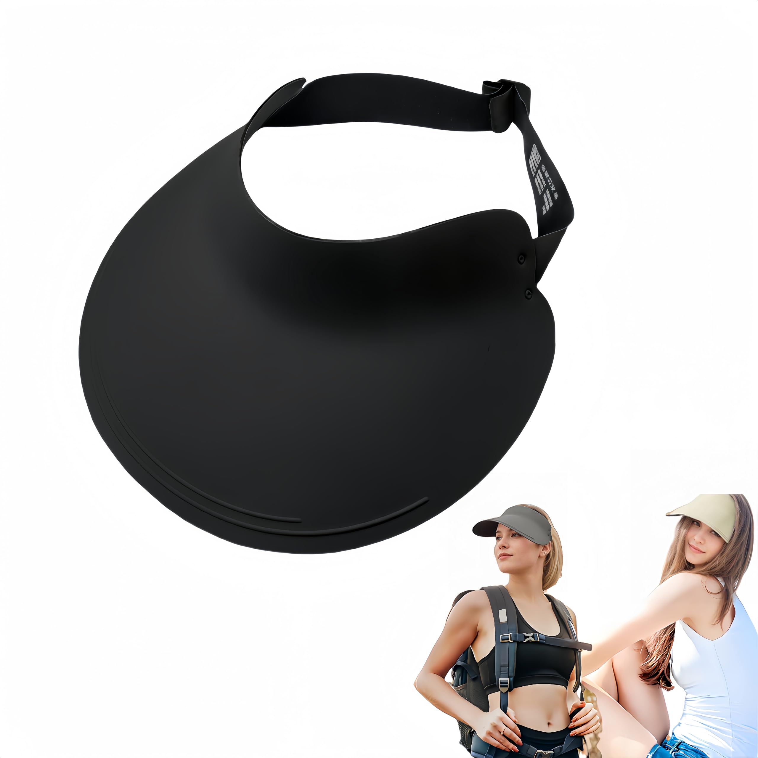 MTRoyaldia Wide Brim Sun Visor Hat for Women Men,UPF50+ Seamless Sun Hats Foldable Ponytail Beach Hats for Daily Outdoor Sport