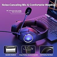 Vista 4 de YOTMS Auriculares para juegos para PS5, PS4, PC, Switch, Xbox One, auriculares inalámbricos Bluetooth sobre la oreja para laptop, tablet, Q8 2 en 1
