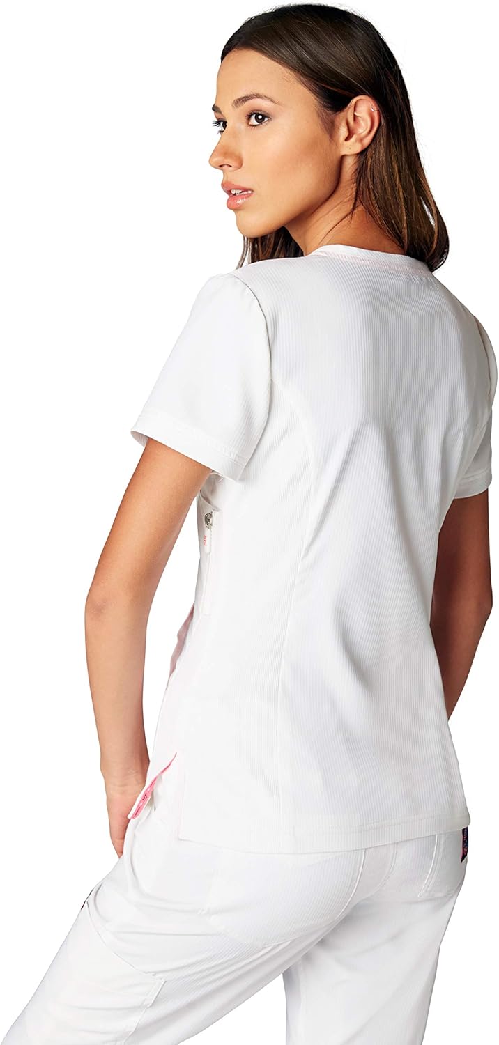 KOI Lite Philosophy Women's 3-Pocket Mock-Wrap Scrub Top - Image 2