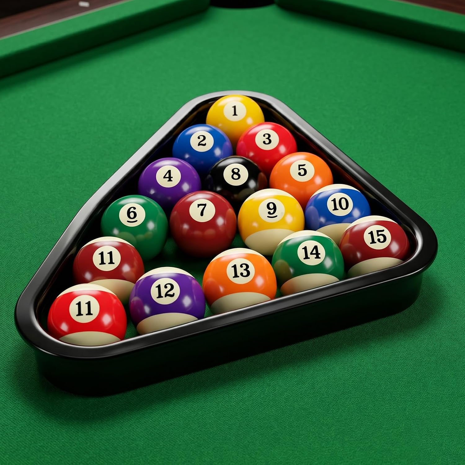 JJUNW Pool Ball Rack, Black Pool Triangle Table Rack, Pools Balls Billiard Set Pools Chalk Holder, Billiard Training Tools for Pooling Table Accessories image 3