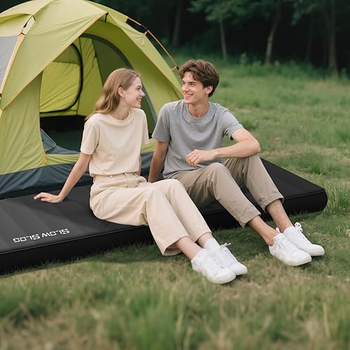 Miniatura 7 de Almohadilla de dormir autoinflable con bomba de aire eléctrica portátil, colchón de espuma viscoelástica de 4 pulgadas de grosor para tienda de