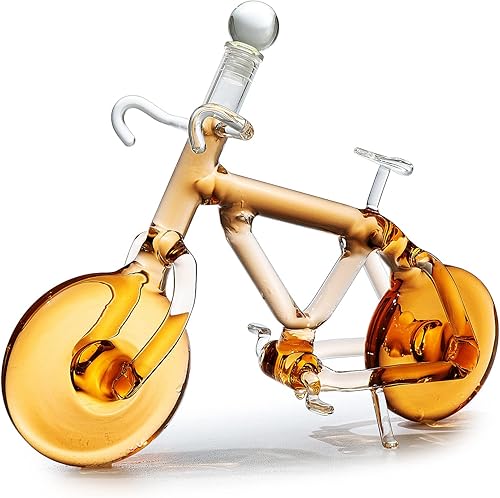 The Wine Savant - Decantador de bicicleta para vino y whisky de 6.8 fl oz, decantador de bicicleta para bourbon y escocés, regalos de motociclista,
