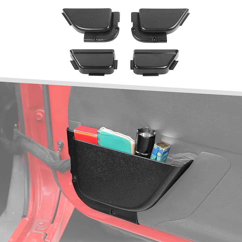 Kit de Organizadores de Porta para Jeep Wrangler JK Unlimited 4 Portas 2011–2018 Jimen, 4 Peças