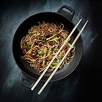 Vista 3 de Zerodeko 10 pares de palillos largos de fideos para cocinar en olla caliente, tamaño grande, reutilizable, de madera, sin rebabas, agarre cómodo