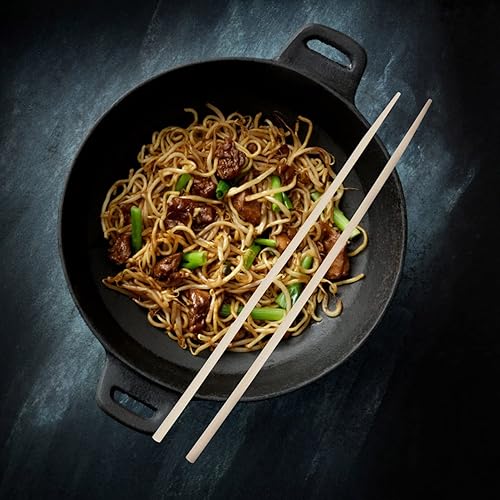 Miniatura 3 de Zerodeko 10 pares de palillos largos de fideos para cocinar en olla caliente, tamaño grande, reutilizable, de madera, sin rebabas, agarre cómodo