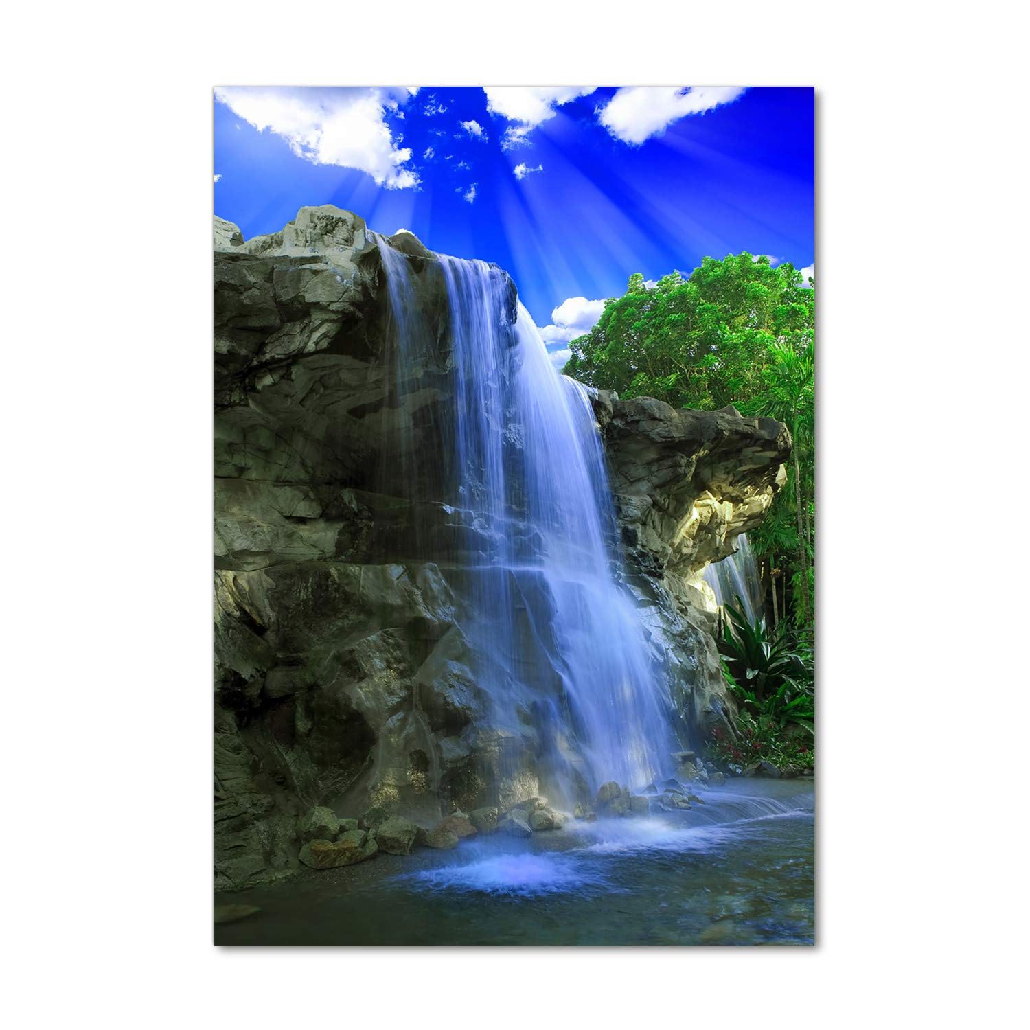 Tableaux pour la mur Tulup cascade bleu 70x100 cm | Impression sur verre acrylique