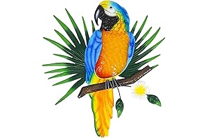 Vivid Blue Metal Parrot Wall Art Decor Adds a Pop of Color...