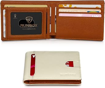 RUNBOX Wallet for Men Slim 11 Credit Card Holder Slots Leather RFID Blocking Small Thin Mens Wallet Bifold Minimalist Front Pocket Large Capacity Gift Box