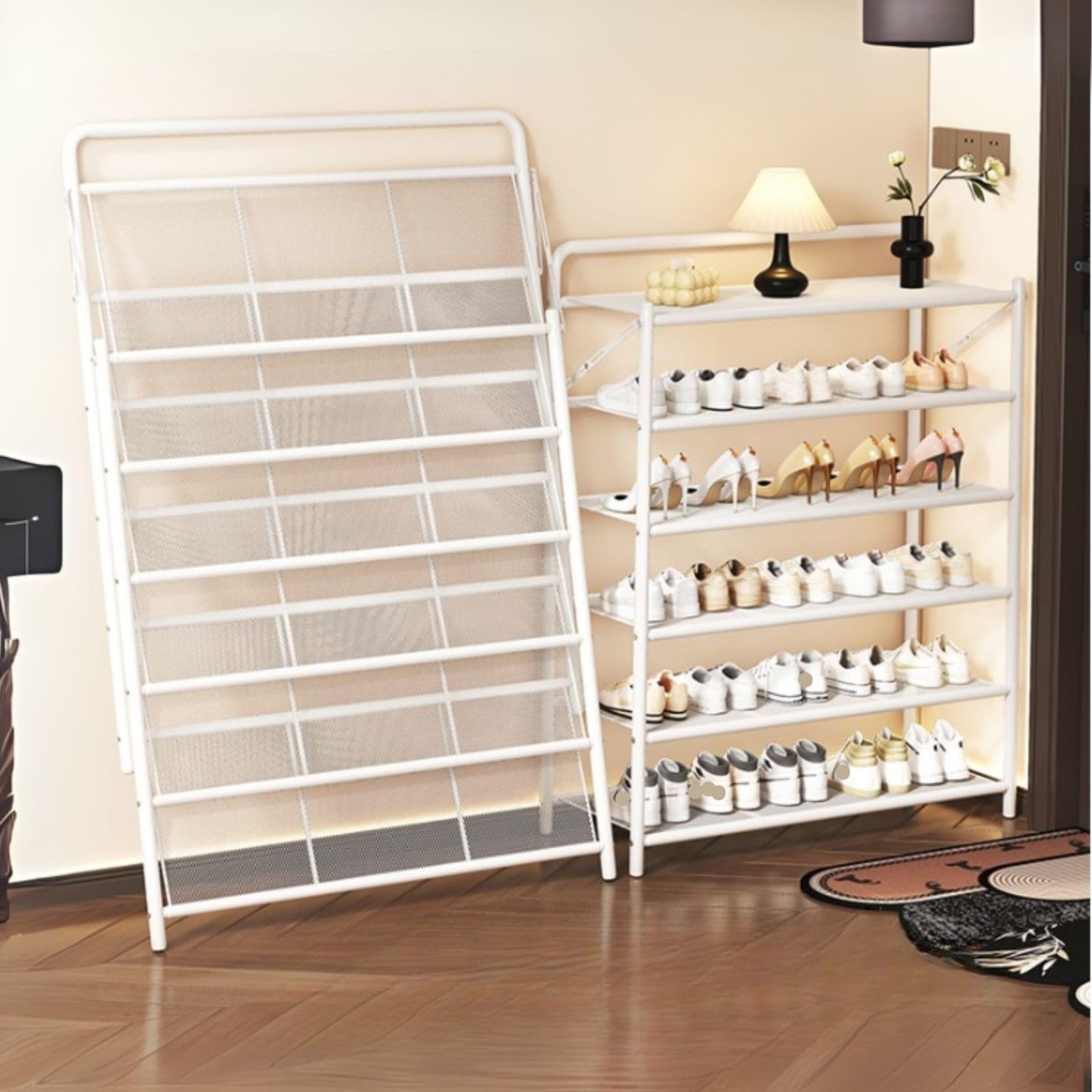 Solution de rangement d'entrée pour chaussures : l'élégance du noir rustique